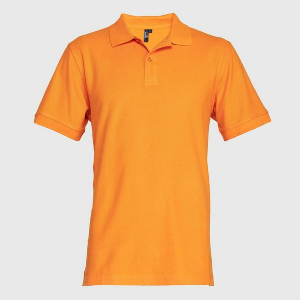 Polera Pique Hombre 80/20 M/C naranja M