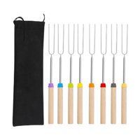 Magideal - 8 Piezas De Palitos Para Asar Malvaviscos, Palitos Para Parrilla, Elementos Esenciales Para Acampar, Herramienta Para Asar Fogatas Para Barbacoa De Ke