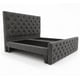 thumbnail image 3 of Cama 2 plazas doble Respaldo Capitone Gris oscuro Felpa, 3 of 4