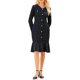 thumbnail image 2 of INSPIRE CHIC Vestido de Mujer Bodycon Sirena Tweed Manga Larga Elegante Cóctel Cola de Pescado M Azul Negro, 2 of 5