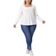 thumbnail image 2 of Agnes Orinda Blusas de Talla Grande para Mujer Cuello Cuadrado Manga Larga Casual Elegante Camisas con Ojal 1X Blanco, 2 of 6