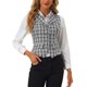 thumbnail image 1 of INSPIRE CHIC Chaleco de Mujer con Solapa de Muesca Cuello en V Abotonado Estilo Vintage a Cuadros XL Negro, 1 of 6
