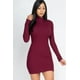 thumbnail image 1 of Vestido Mini Ajustado Con Cuello Simulado Y Canalé, 1 of 2