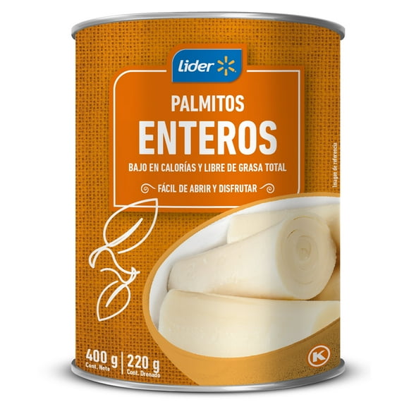 Palmitos enteros, Drenado 220 g - Neto 400 g