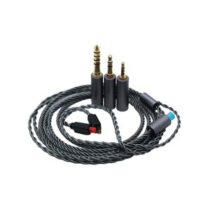 Magideal - Auriculares De 3.9 Pies Cable De Actualización Cable De Audio Accesorios De Cable Portátiles De 4 Hilos Para Qdc Im Ie80 Ie8I Gris Suave Al Tacto Estilo C