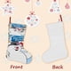 thumbnail image 3 of Frosty el Muñeco de Nieve Tema: Calcetines de Navidad, fino lino blanco para colgar en escaleras y chimenea, decoración navideña para el hogar, regalo de Navidad. 45cm × 32cm, 3 of 5