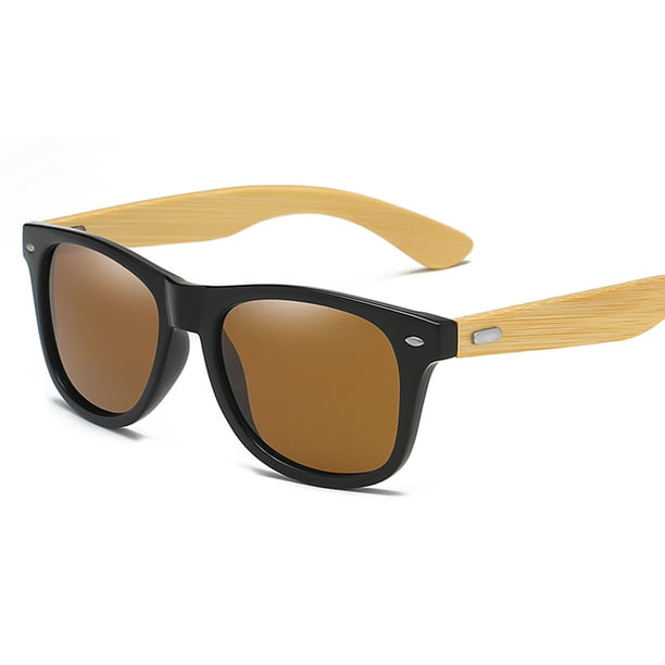 Gafas de sol retro con diseño de uñas de arroz, gafas de sol de tendencia de moda europea y americana, hechas de PC y madera.