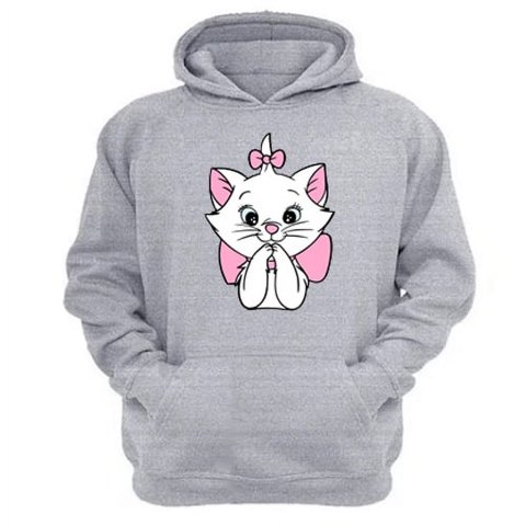 Genérico - Poleron Canguro Gatos Aristócratas Gris Claro Talla M Unisex