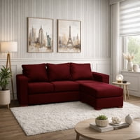 Dkora - Sofá Seccional Lena 3 Cuerpos Cherry