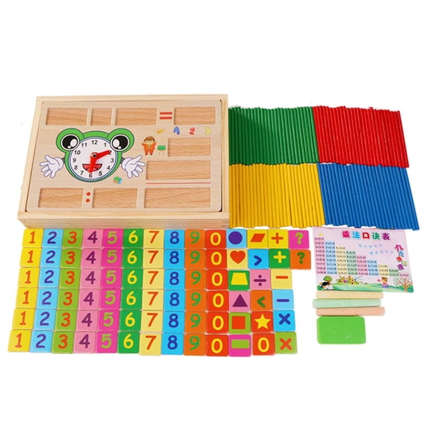 Juguete De Madera Montessori De Matemáticas – Tablero De Rana Con 23 Tarjetas Y 12 Bloques Para Aprender Números, Sumas Y Restas, Regalo Educativo Para Niños De 3 A 6 Años