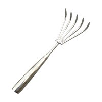 Ioensy - Rastrillo De Mano Mango Cómodo Herramienta De Mano Rastrillo De Arbustos De Metal Para Césped Mulch Grass 5 Dientes