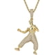 thumbnail image 1 of Collar Iced Out para hombre, chapado en oro auténtico de 14 quilates, con circonitas pavimentadas, colgante de kung-fu chino Bruce Lee, colgante sólido 3D de hip hop con cadena de cuerda de 24 pulgada, 1 of 5
