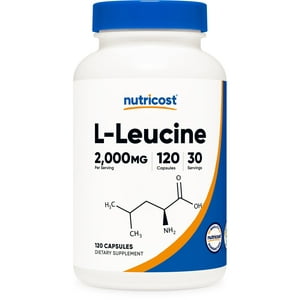 Suplemento Nutricost L-Leucina 2000 Mg 120 Cápsulas