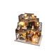 thumbnail image 1 of Casita Miniatura "Dream Building Pavilion" – Kit DIY con Luces LED y Diseño de 3 Pisos M2132, 1 of 3