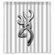 thumbnail image 1 of Cortina de ducha de metal blanco refrescante con ganchos, tamaño 66 x 72 pulgadas, 1 of 3