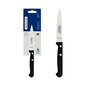 Cuchillo Para Legumbres Y Frutas Tramontina Ultracorte Con Lámina En Acero Inoxidable Y Mango De Polipropileno Negro 4""