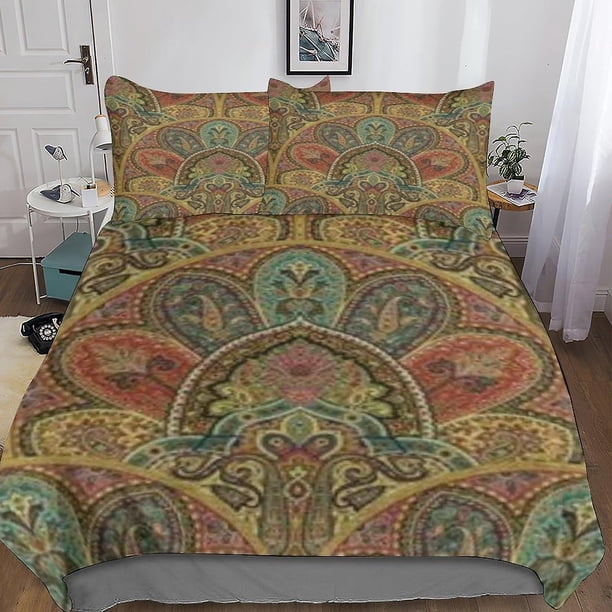 Juego De Funda Nórdica Estilo Marroquí Con Estampado 3d Juego De Ropa De Cama Con Características Regionales Microfibra Suave 2 Fundas De Almohada Cremallera Oculta