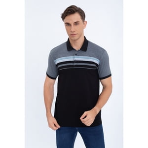 Likeshop - Polera Piqué Líneas Bicolor Hombre Algodón Primavera Verano 0186