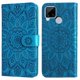 thumbnail image 2 of Funda tipo cartera FOXDOCK para Realme C15 , diseño girasol en relieve, cuero PU, cierre magnético, soporte y tarjetero, 2 of 5