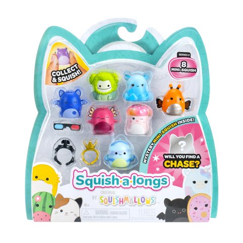 Mini-Squish Squish-A-Longs, Paquete De 8 Unidades, Serie 2 Wave 2 Con Accesorios