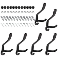 Bothyi - Paquete De 6 Abrigos De Doble Punta Resistentes, Bata, Toalla, Gancho De Utilidad De Entrada Negro
