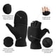 thumbnail image 3 of Guantes Invernales Térmicos Con Medio Dedo Mitas Convertibles A Prueba De Viento 2 En 1 Para Hombres Y Mujeres (negro S), 3 of 3