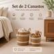 thumbnail image 5 of Set 2 Canastos Cesta Yute Diseño Algodón Tejido Rustico, 5 of 9