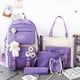thumbnail image 1 of 5 Piece Set School Bags For Teenage Backpack Female Girls Canvas Solid Color Women Teen Student Schoolbag, 1 of 3