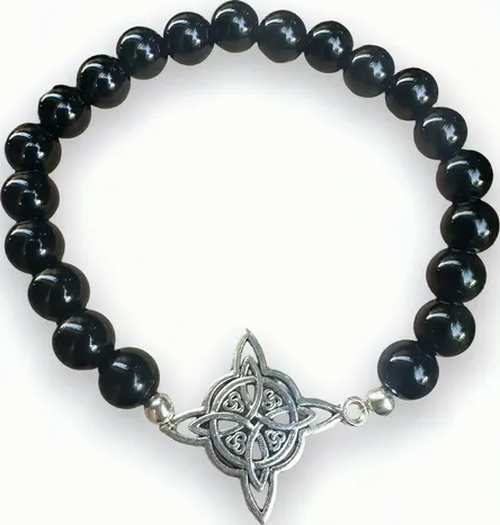 Genérico - Pulsera Nudo Brujas Piedras Protección Elasticada