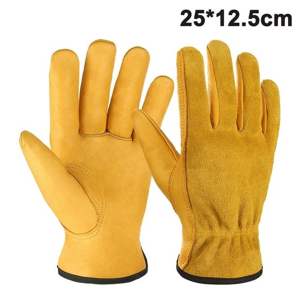 Guantes de jardinería de cuero, resistentes a espinas y cortes, transpirables, de seguridad, para hombres y mujeres.