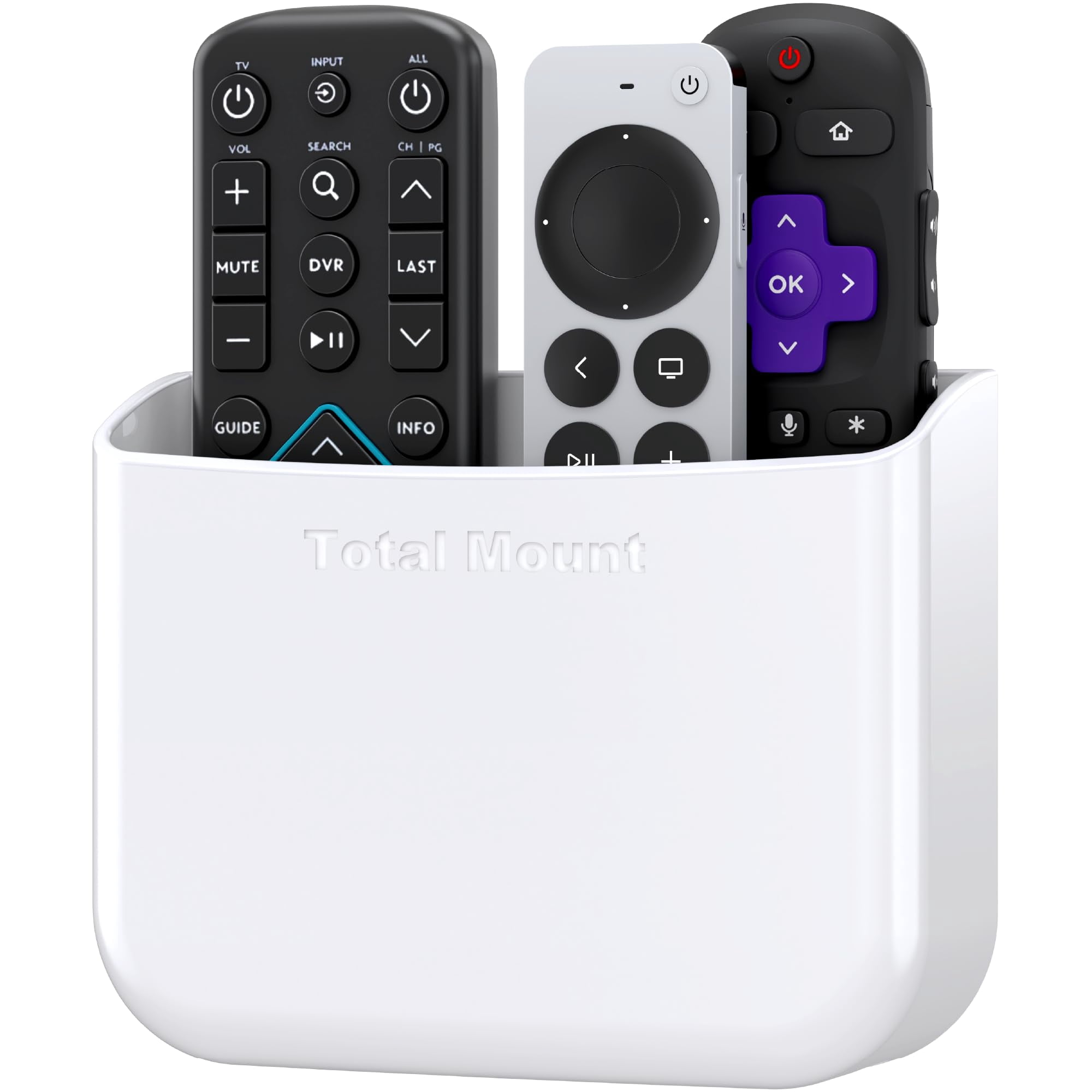 Soporte Remoto Totalmount Sin Orificios Para 2 O 3 Controles Remotos, Color Blanco