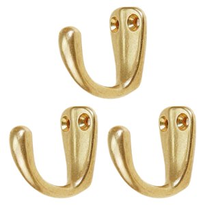 Bothyi - 3 Uds Ganchos Multiusos Latón Versátiles Ganchos Para Ropa Ganchos Para Abrigos Montaje En Pared Dorado