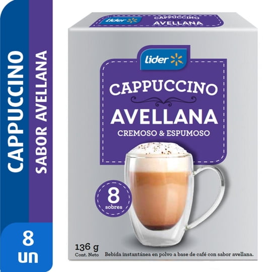 Café Cappuccino Avellana 8 Un Caja 136 g Lider