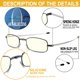 thumbnail image 4 of Lentes de Lectura Plegables Yiwaeye Bloqueo de Luz Azul +2.0 3 unidades, 4 of 6