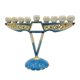 thumbnail image 4 of Candelabro Judío Adornado Con Menorá De Hanukkah Esmaltado Pintado A Mano Azul, 4 of 5