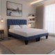 thumbnail image 4 of Cama Dos Plazas con Colchon + Pack de Almohadas Tapizado en Lino Azul Oscuro, 4 of 6