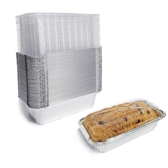 Moldes para pan SINTOP de papel aluminio, paquete de 50 con tapas