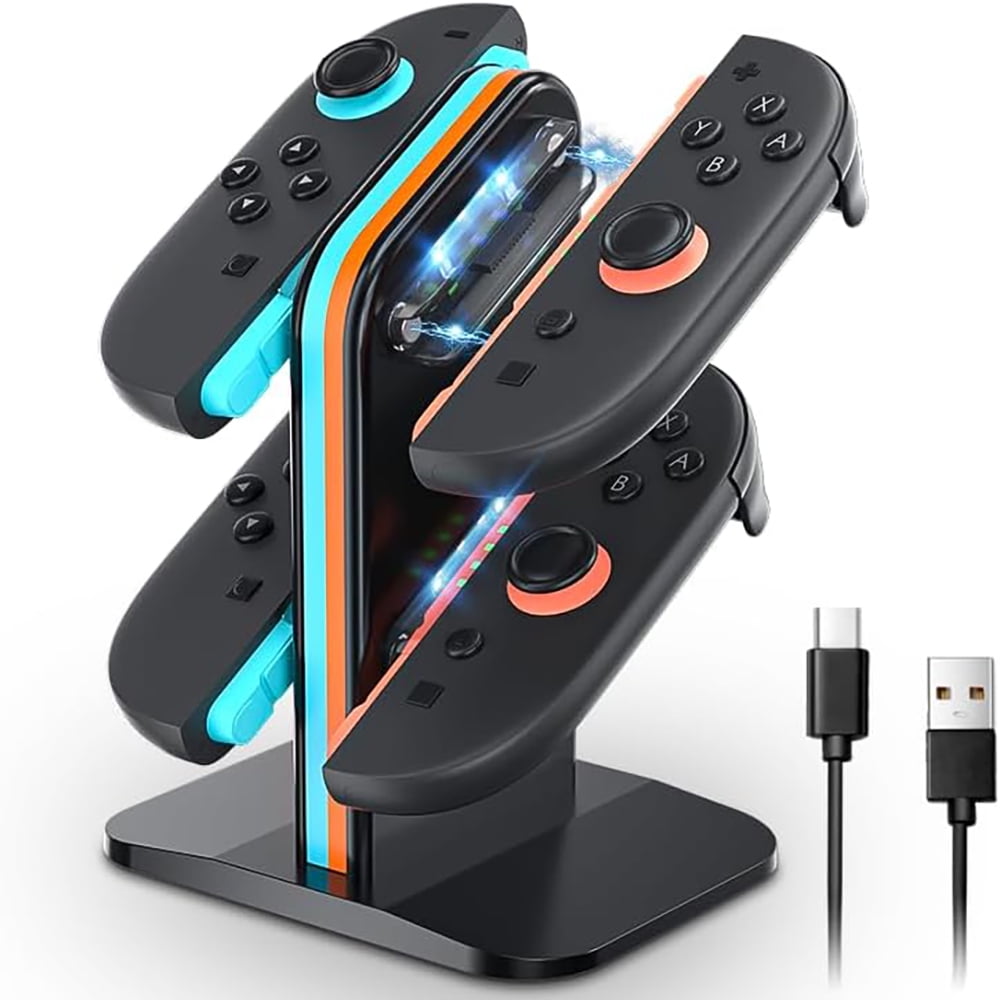 Genérico - Estación De Carga 4 En 1 Dock De Carga Rápida Para Controlador Usb-c Para Switch 2 Con Indicadores Led