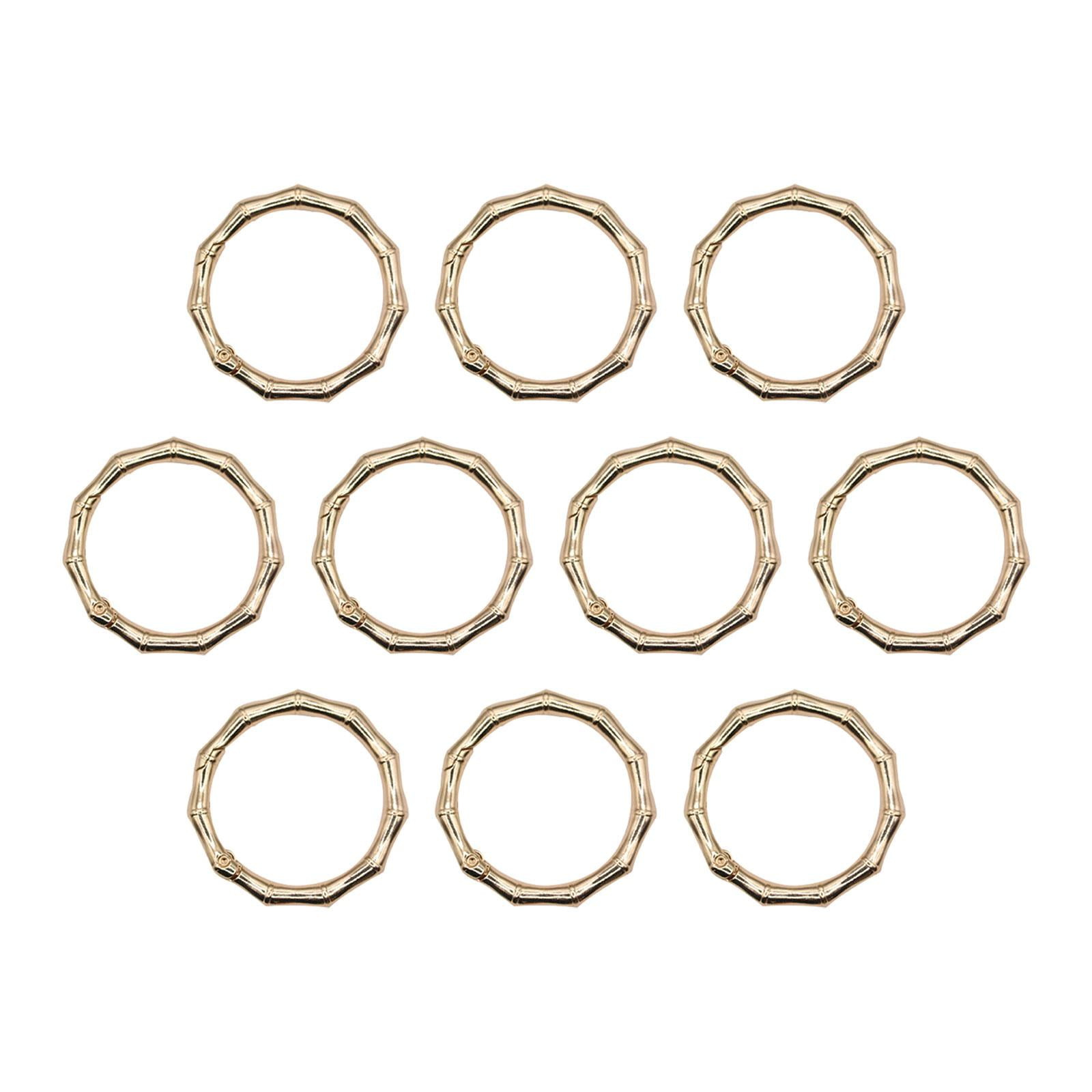 Bothyi - 10 Piezas De Anillos De Resorte De Metal Con Clip De Mosquetón Para Correa De Hombro De Bolso Dorado