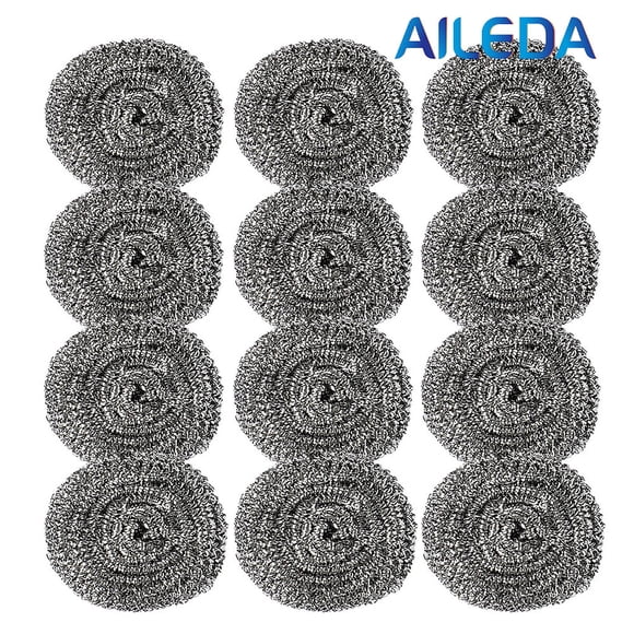 Aileda Esponja Acero 15 Grs X 12 Unidades Virutilla Esponja De Acero Para Olla Y Cocina