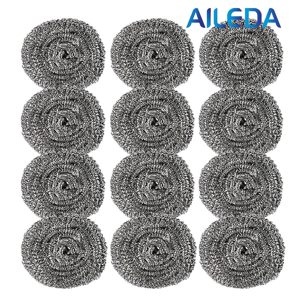 Aileda Esponja Acero 15 Grs X 12 Unidades Virutilla Esponja De Acero Para Olla Y Cocina