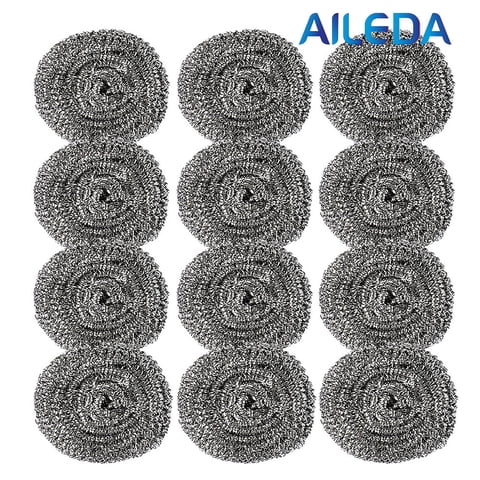 Aileda Esponja Acero 15 Grs X 12 Unidades Virutilla Esponja De Acero Para Olla Y Cocina