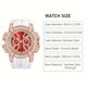 thumbnail image 2 of Reloj de Cuarzo Rojo de Lujo para Hombre con Diamantes de Imitación - Calendario, Fecha, Indicador de Puntero - Reloj de Fiesta Elegante con Correa de Gel de Sílice y Diseño Resistente Al Agua, 2 of 10