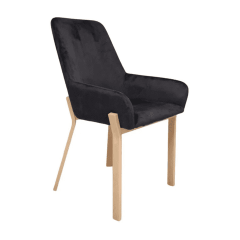 Habita2 Chile - Sillas Acolchadas De Comedor Brito Con Apoyabrazos - Negro