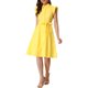 thumbnail image 1 of INSPIRE CHIC Vestido Camisero para Mujer Regreso a Clases Mangas Cortas Cuello en Punta Cinturón Botones Vestido Medio Amarillo M, 1 of 7