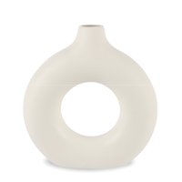 Inspiracci - Florero Redondo Cerámica Blanco 23 Cm