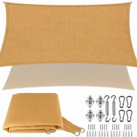Wakeshome - Malla Sombreadora Toldo Vela Rectangular + Kit De Instalacion 42 Piezas 3X4M
