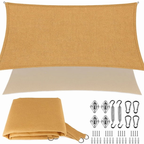Malla Sombreadora Toldo Vela Rectangular + Kit de Instalacion 42 piezas 3x4m