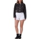thumbnail image 2 of Chaqueta de Mujer INSPIRE CHIC Recortada de Jean con Flecos, Manga Larga, Dobladillo Deshilachado, Adorno de Borlas, Chaqueta de Denim M Negra, 2 of 6