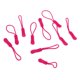 thumbnail image 2 of 10 unids cremallera de plástico zip tirón tirador deslizador para bolsas de ropa rosa roja, 2 of 3